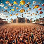 DALL·E 2023-11-21 08.57.06 - A massive wave of parachuting beers descending upon an energetic party crowd. Picture thousands of beer bottles, each with a small parachute, covering.png